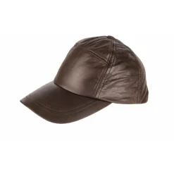 Homme CASQUETTE EN CUIR MARRON