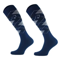 Femme TERZEO CAVALIERS CHAUSSETTES A CARREAUX MARINES/GRISES