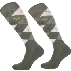 Femme TERZEO CAVALIERS CHAUSSETTES A CARREAUX VERT KAKI
