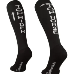 Femme TERZEO CAVALIERS CHAUSSETTES DESIGN TOP HORSE NOIRES
