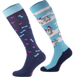 Femme TERZEO CAVALIERS CHAUSSETTES FUN DESIGN BOULEDOGUE
