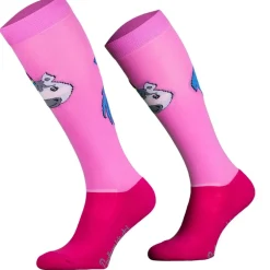 Femme TERZEO CAVALIERS CHAUSSETTES FUN ROSE DESIGN LICORNE