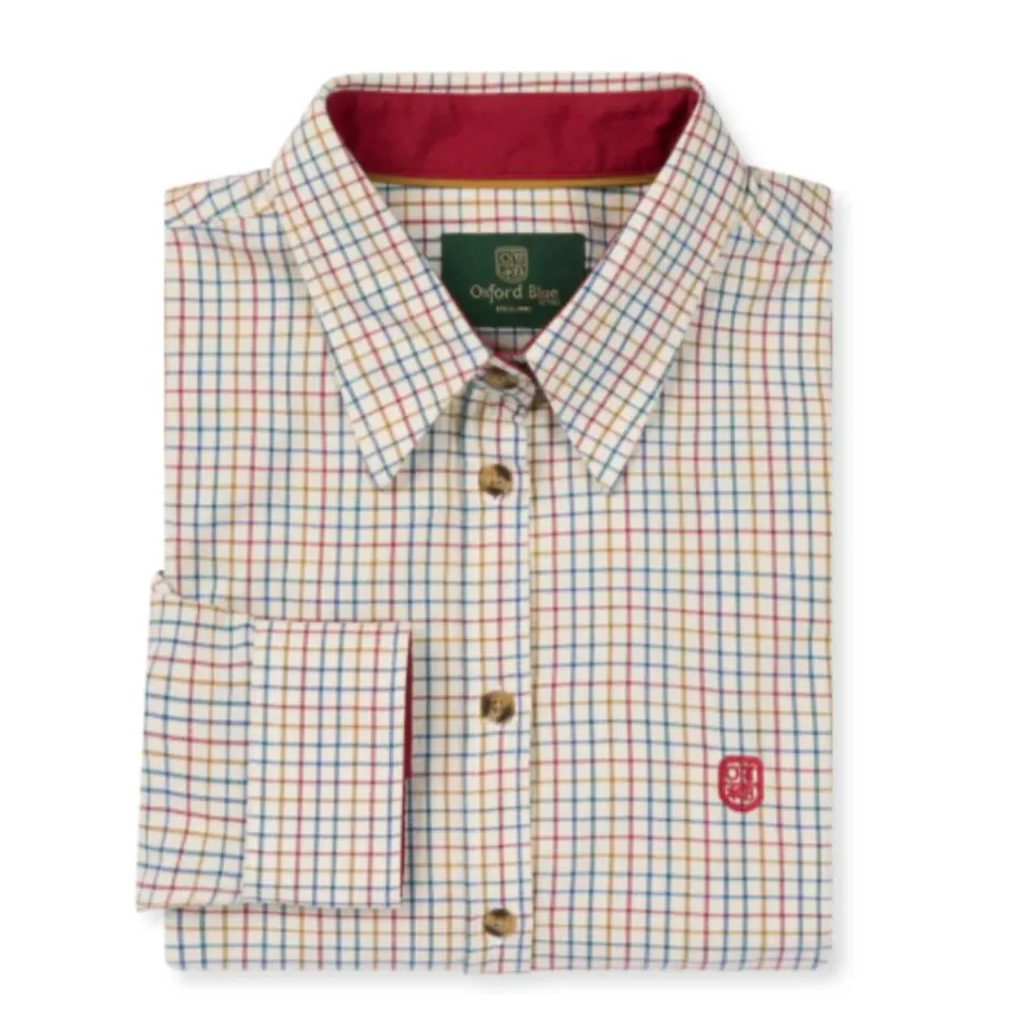 Femme OXFORD BLUE CHEMISE FEMME TATTERSALL RED