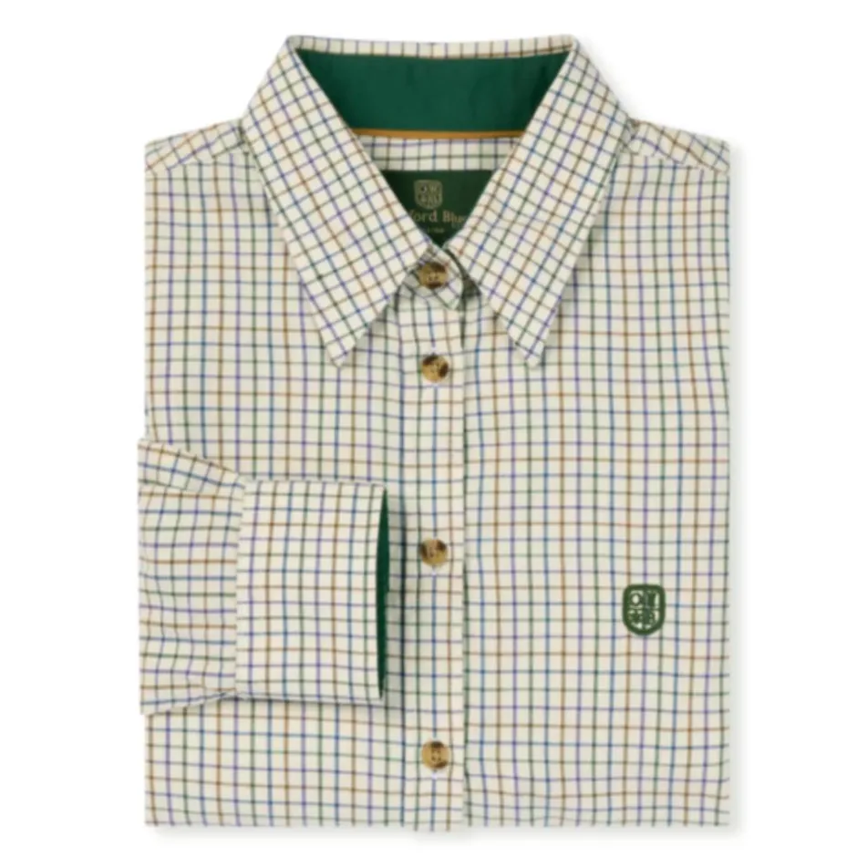 Femme OXFORD BLUE CHEMISE FEMME TATTERSALL GREEN