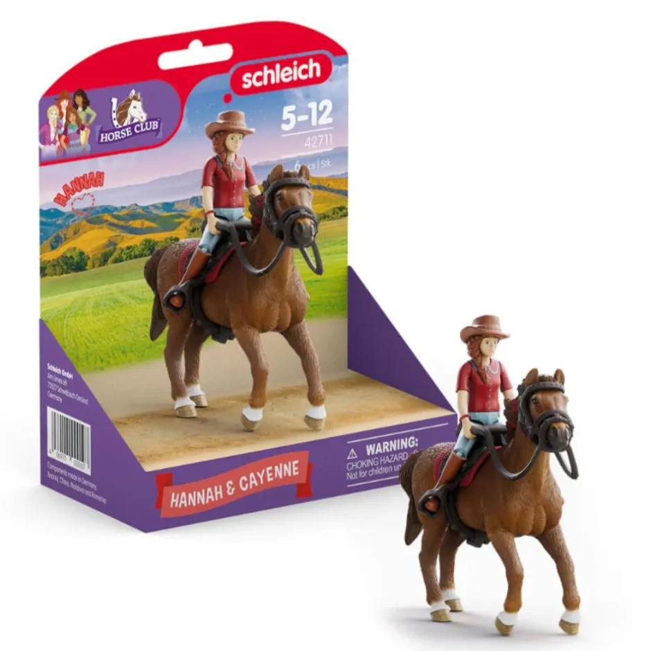 Enfant SCHLEICH COFFRET CAVALIÈRE HANNAH ET CAYENNE