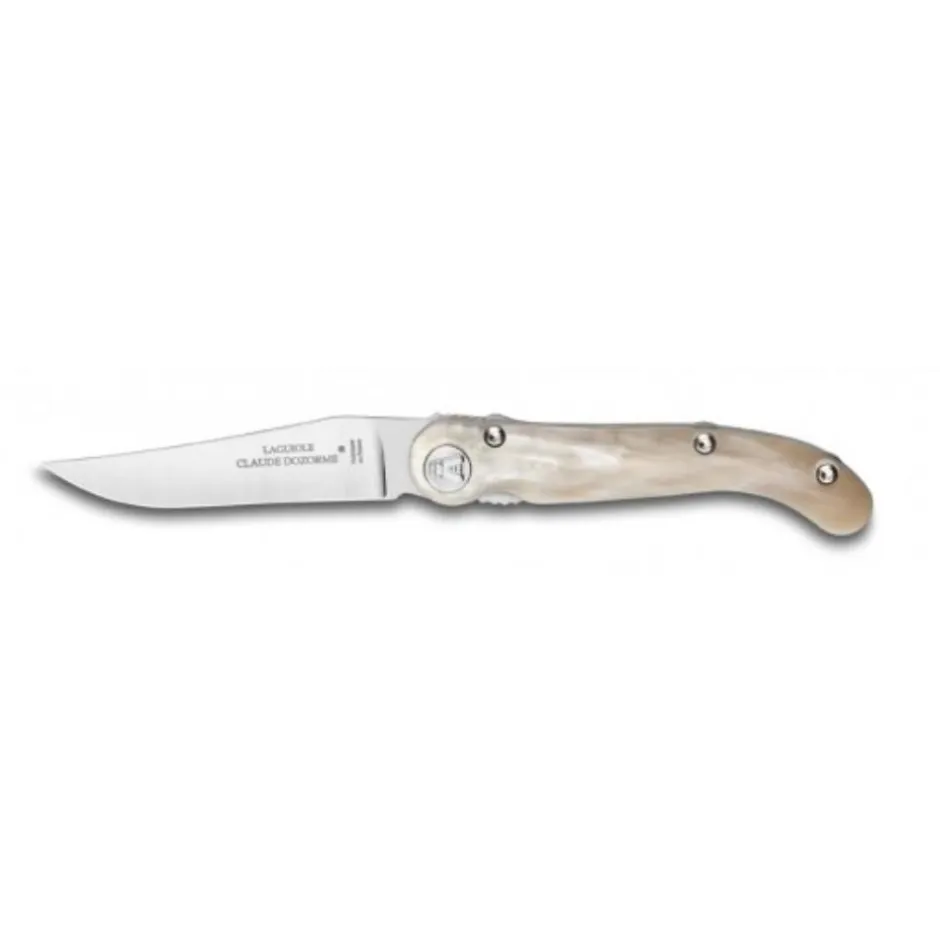 C DOZORME COUTEAU LAGUIOLE BAROUDEUR MANCHE CORNE CLAIR