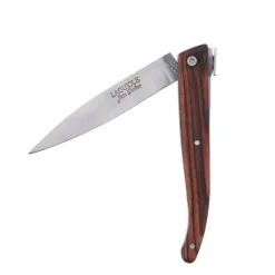 JEAN DUBOST COUTEAU LE POCHE MANCHE BOIS DE VIOLETTE+ETUI EN CUIR