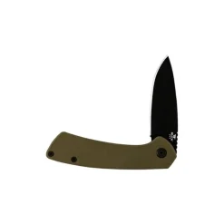 BUCK COUTEAU ONSET LAME NOIR MANCHE VERT