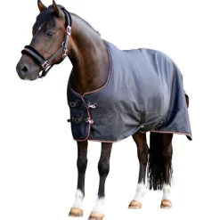 HORZE COUVERTURE IMPERMEABLE DOUBLE POLAIRE PONEY 0GR NOIR