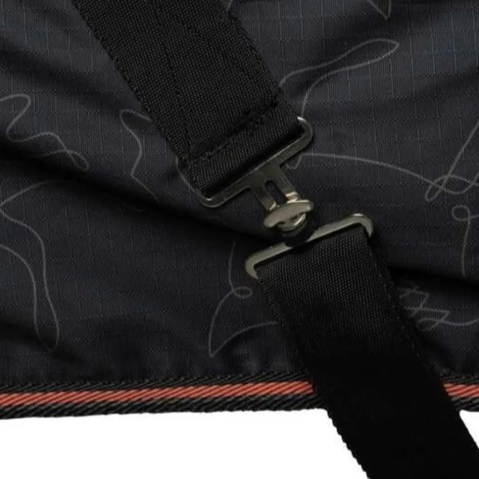 HORZE COUVERTURE IMPERMEABLE DOUBLE POLAIRE PONEY 0GR NOIR