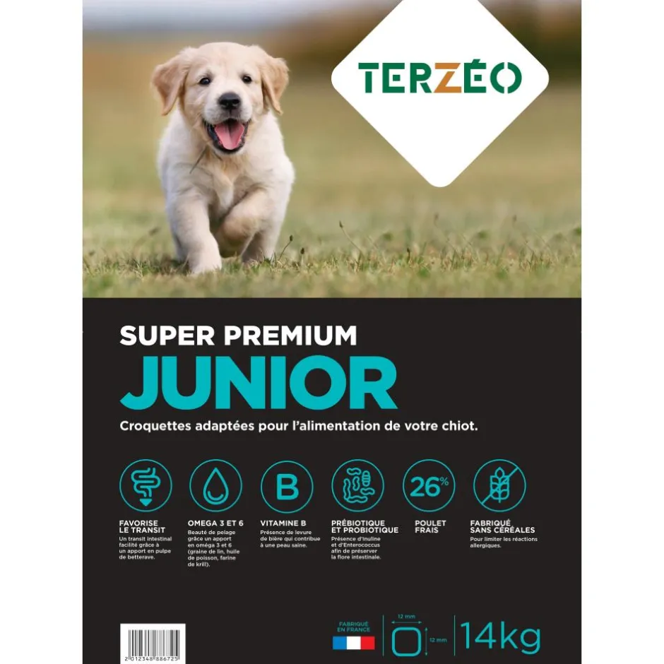 TERZEO VOS ANIMAUX CROQUETTE SUPER PREMIUM JUNIOR 14KG