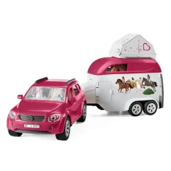 Enfant SCHLEICH GRAND VOYAGE ÉQUESTRE EN VOITURE ET REMORQUE
