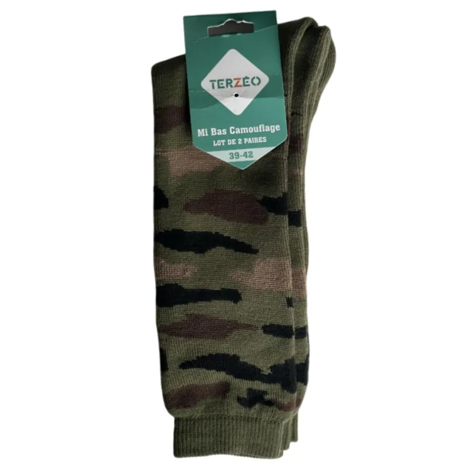 TERZEO PASSIONNÉS DE NATURE LOT DE 2 MI BAS CAMOUFLAGE
