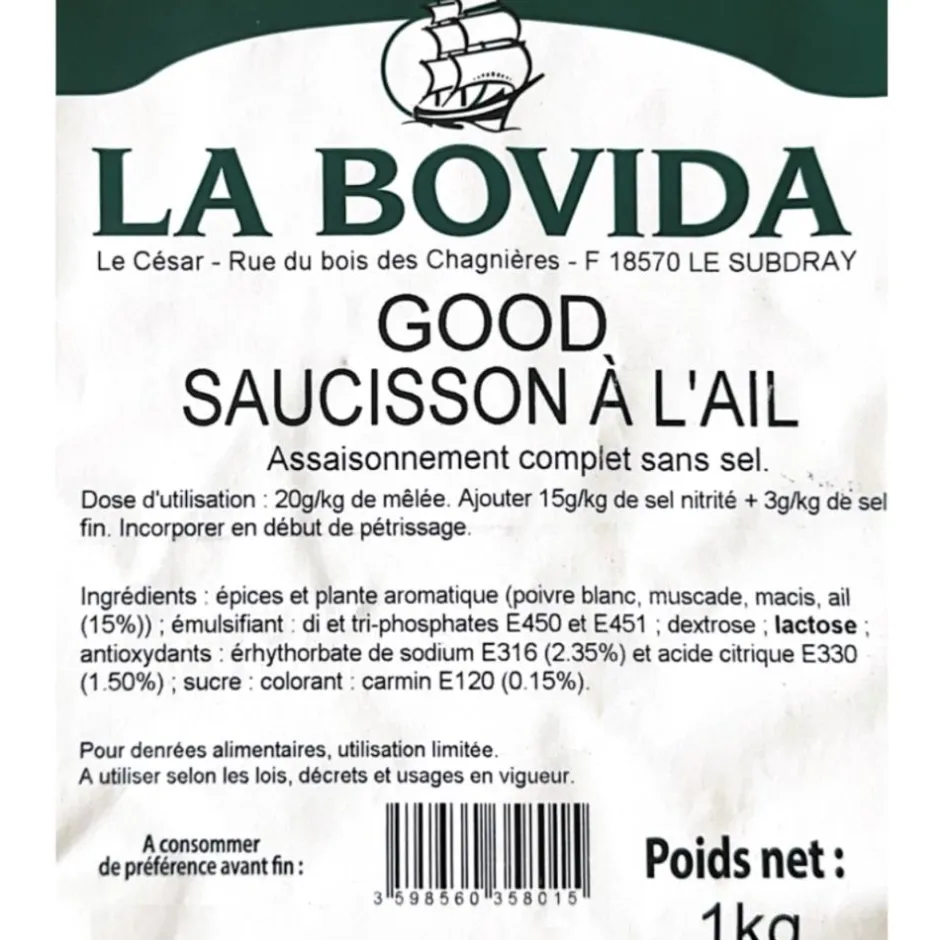 LA BOVIDA MELANGE D'EPICES POUR SAUCISSON A L'AIL