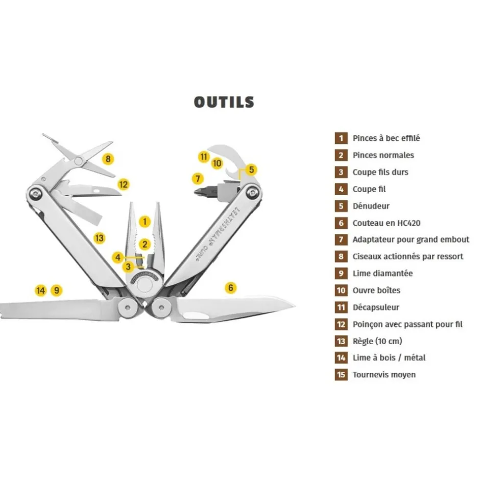 LEATHERMAN PINCE CURL MULTIFONCTIONS 15 OUTILS