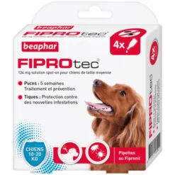 BEAPHAR PIPETTES FIPROTEC CHIEN MOYEN X4