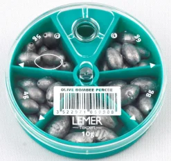 LEMER PLOMB BOITE OLIVE BOMBEE PERCEE X5