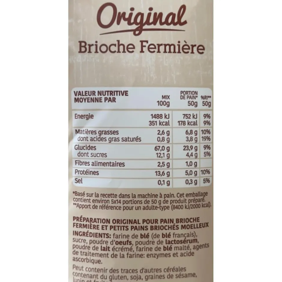 SOEZIE PREPARATION A BRIOCHE FERMIERE 2.5KG