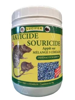 LUCIFER RATICIDE SOURICIDE 3 CÉRÉALES 7X20G
