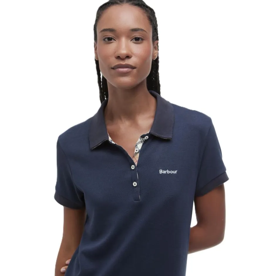 Femme BARBOUR ROBE POLO DRESS NAVY BICOLORE
