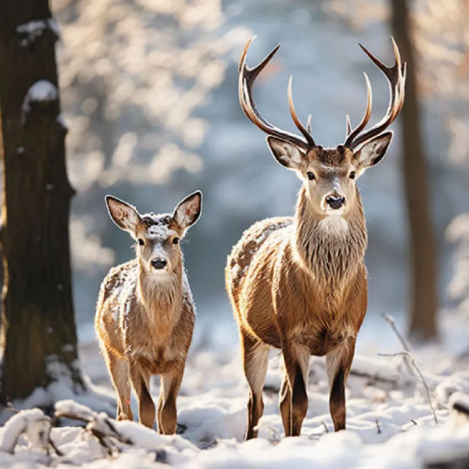 AMBIENTE SERVIETTE CERFS DANS LA NEIGE