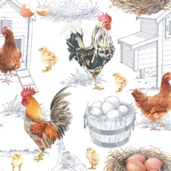 AMBIENTE SERVIETTE POULAILLER