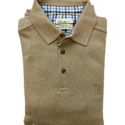 Homme LOVER GREEN SWEAT COL BOUTONNE BEIGE