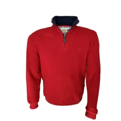 Homme LOVER GREEN SWEAT COL ZIP ROUGE