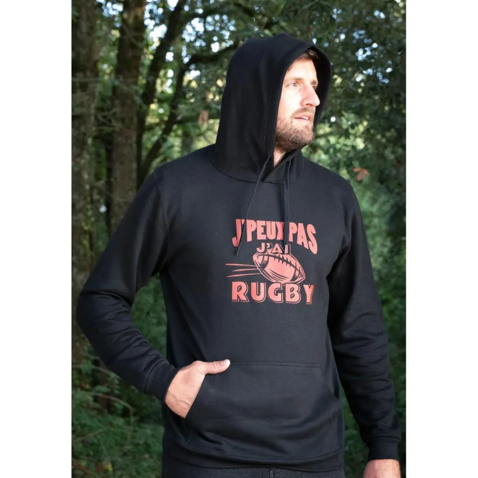 Homme BARTAVEL SWEAT J'PEUX PAS J'AI RUGBY NOIR
