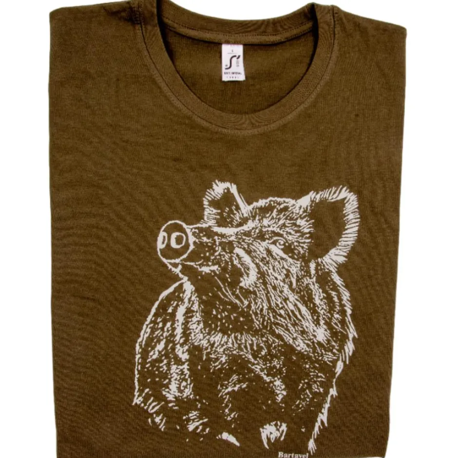 Homme BARTAVEL TEE SHIRT GRAND SANGLIER KAKI