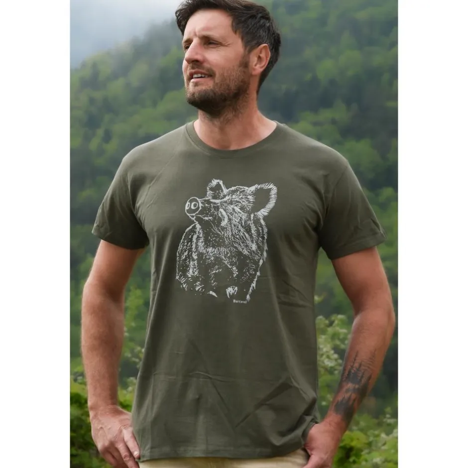 Homme BARTAVEL TEE SHIRT GRAND SANGLIER KAKI