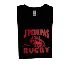 Homme BARTAVEL TSHIRT J'PEUX PAS J'AI RUGBY NOIR